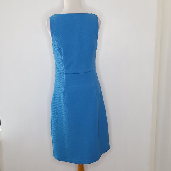 Boden Quilted Sheath Dress Blue Sleeveless Retro Wh895 Women 6L - Picture 4 of 15